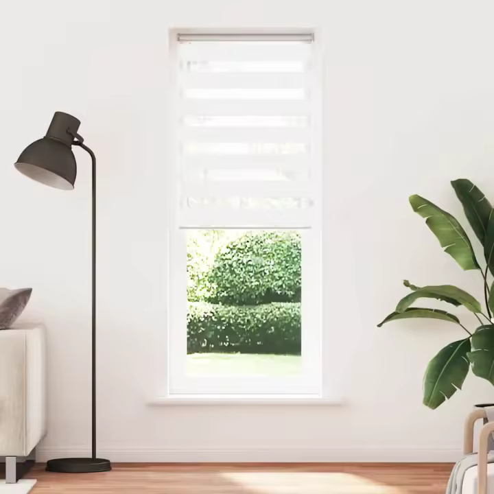 Estor cebra blanco 80x230 cm tejido ancho 75,9 cm poliéster - 1