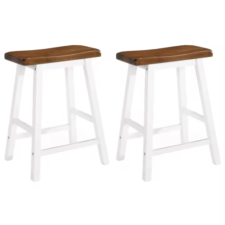vidaXL Taburetes de cocina 2 unidades madera maciza - 1