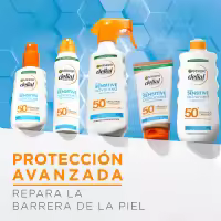 GARNIER | Delial Sensitive Advanced Bruma Protectora Solar para pieles claras, sensibles e intolerantes al sol IP50+. Muy resistente al agua, 0% pegajoso, 0% graso  - 2x150 ml - details 2