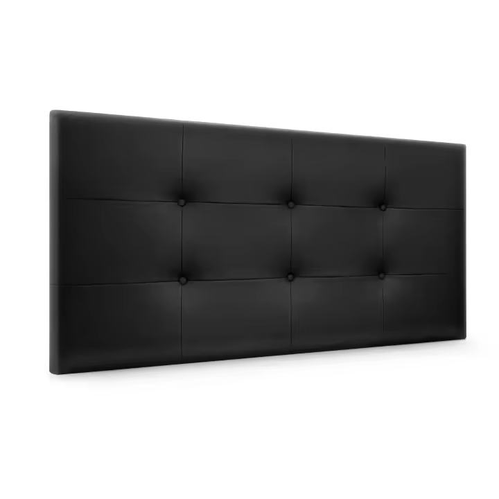 DHOME Cabecero Capitone Tapizado Polipiel o Tela Acualine con 8cm de Grosor Cabezales de Cama Acolchado Capitoné Cabeceros de Cama (Negro Polipiel) - 1