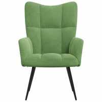 vidaXL Sillón de relax de terciopelo verde claro - details 2