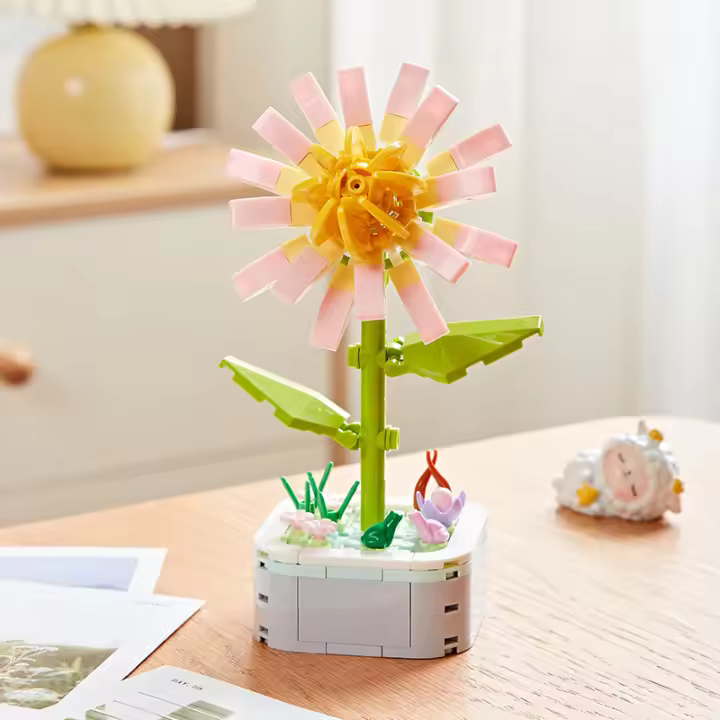 Bloques de construcción de flores, flores preservadas, 10328, rosa, regalo del Día de San Valentín, ramo romántico, juego de montaje - 1