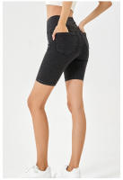 Shorts vaqueros de Mujer Push up Cruzada cinturón con bolsos y stretch - details 8