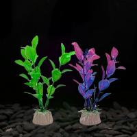 Plantas Submarinas Artificiales Para Acuarios Decoración De Plástico Realista 10cm Falsas Malvaviscas Adorno Para El Hogar - details 3