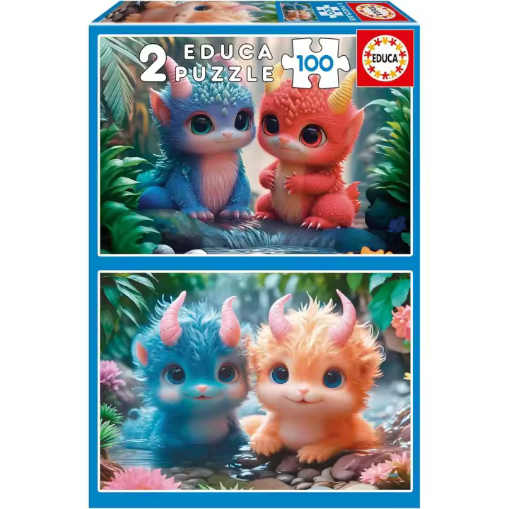 Educa Puzzle 100 x2 Monstruos Adorables Medidas: 40 x 28 cm cada uno  Educa 20224 - 1