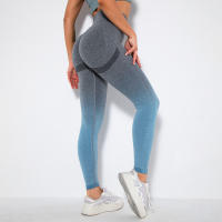 Leggings De Yoga Para Mujer Con Gradiente De Color Y Levantamiento De Glúteos Pantalones De Running Fitness Secado Rápido Talla True Leggings De Cintura Elástica De Nylon - details 47