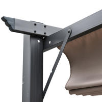 Outsunny Pérgola de Aluminio Gazebo Cenador 3x3m para Jardín Patio o Terraza con Techo Retráctil Tela Poliéster Resistente a Agua y UV - details 3