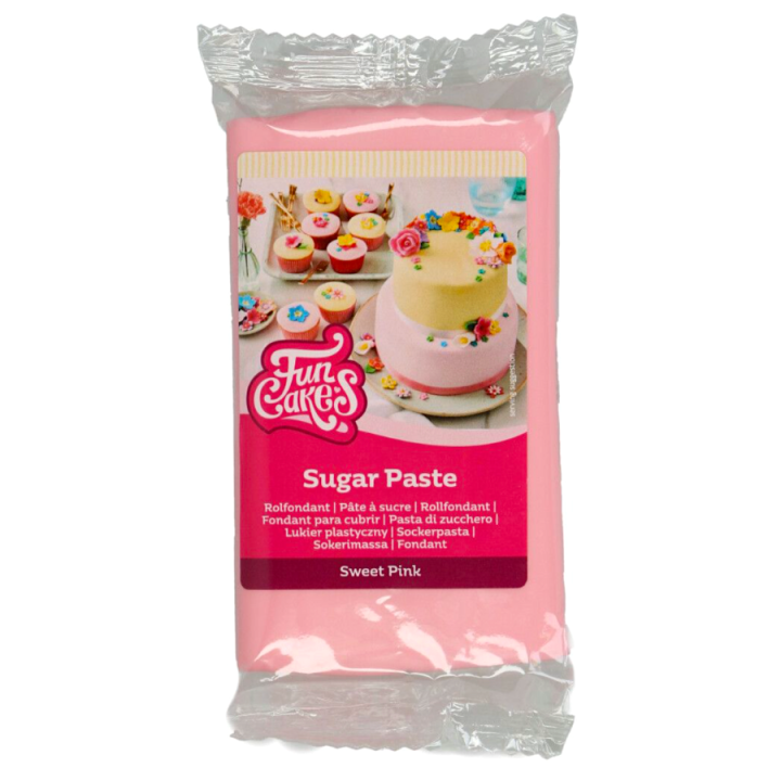 Glotomania Fondant Funcakes Rosa 250g - Ideal para Decorar Tartas, Cupcakes y Galletas
