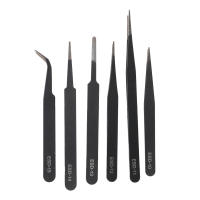 Juego De 6 Piezas De Aretes Precisos Para Reparación Industrial Antiestáticos Para Relojes Joyas Y Electrónica Incluye Aretes De Carbono - details 1