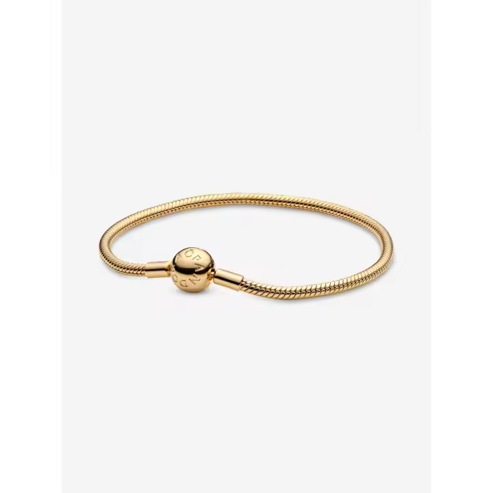 Pandora - Pulsera de Cadena de serpiente Moments - Baño de Oro de 14 K - 1