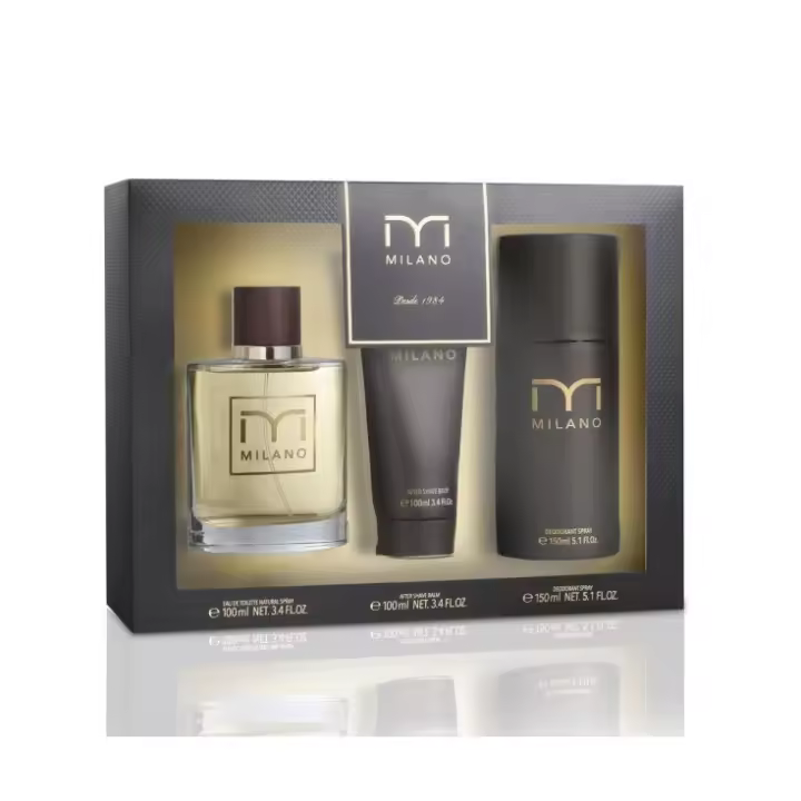 MILANO CLASSIC EDT 100 ml SPRAY + AFTER SHAVE BALM 100 ml + DEODORANT SPRAY 150 ml - 1
