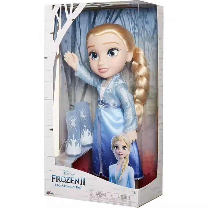 Disney Frozen 2 - Muñeca Elsa de Viaje 35 cm con Capa de Viaje Azul, Botas y un Precioso Peinado - 1