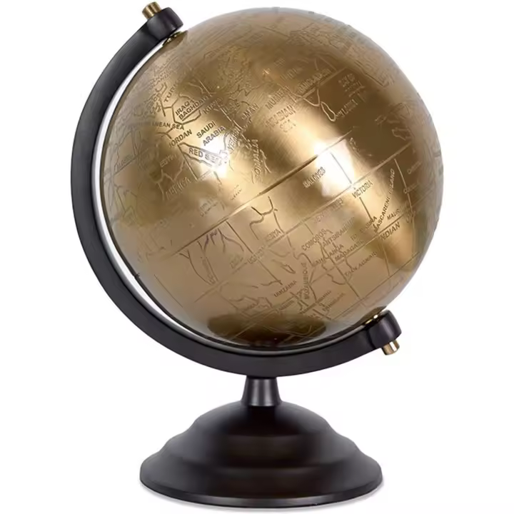 Presume de Casa Bola del Mundo de 25cm de Laton Dorado Universe - Decoración Hogar - 1