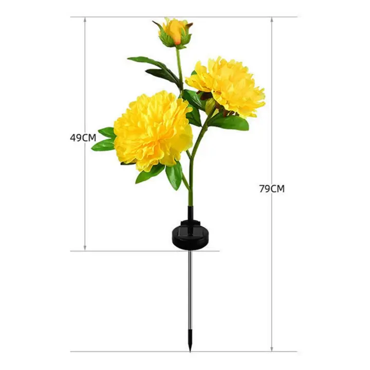 Lámpara De Decoración Solar LED Peonia Impermeable Para Exterior Jardín Patio Escenario De Fiesta Luz De Jardín De Hierba Trasera - 1