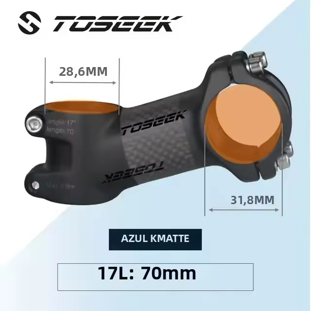 Toseek Tornillo De Bicicleta Ultraligero De Carbono Y Aluminio Para MTB Y Carretera 31.8mm Longitudes Disponibles De 70/80/90/100mm - 1