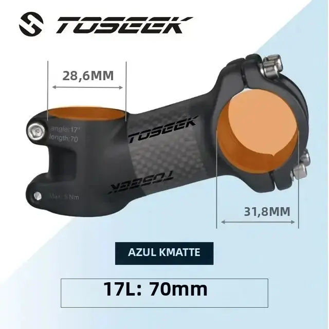 Toseek Tornillo De Bicicleta Ultraligero De Carbono Y Aluminio Para MTB Y Carretera 31.8mm Longitudes Disponibles De 70/80/90/100mm - 1