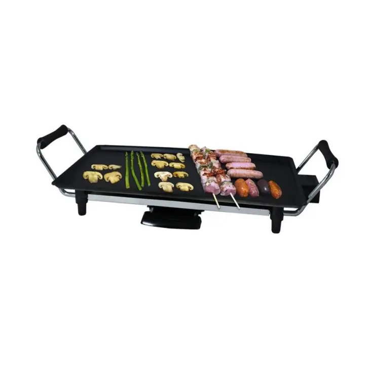 Plancha asar eléctrica 2000W, 230V, Gran superficie de asado, Termostato, Patas anti-deslizantes, Bandeja recoge aceite, Asas de tacto frío - 1