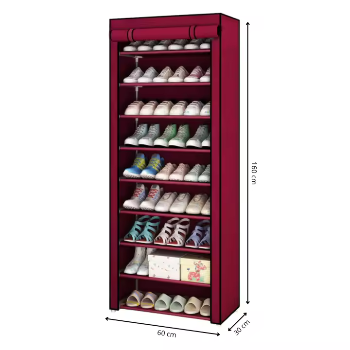 LUTODY - Zapatero, Organizador de Zapatos, Multinivel, Armario de zapatos, Textil de tela, Tubo de metal plegable, Zapatero Vertical, Compacto, Portátil para Entrada, Recibidor, Sala de Estar, Ligero, Resistente, Ahorra espacio - 1