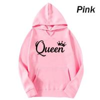 Sudadera De Capucha Largo Manga Para Mujer Estampado Rey Y Reina Casual Streetwear Para Pareja Otoño E Invierno - details 13