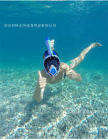 Nueva máscara de buceo de doble tubo, cara completa de silicona, equipo de natación totalmente seco para adultos, conjunto de máscara de snorkel - details 5