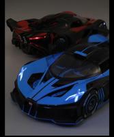 Modelo De Coche Supercar Bugatti Bolide 1/24 Escala Metálico Con Sonido Y Luz Juguetes Para Niños Decoración De Casa Regalo Coleccionable - details 5