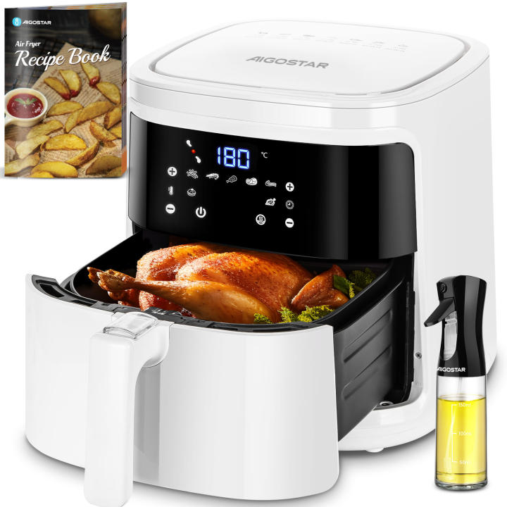 AIGOSTAR Freidora de Aire sin Aceite 7L 1900W con Pantalla LED Táctil y 7 Funciones