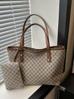 Bolso de Tela Grande, sencillo y versátil con decoración de Remaches, estampado retro de Flores, Gran capacidad, Bolso de hombre de moda para Uso Diario de Mujer, Nuevo - details 0