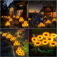 Lámpara Solar LED En Forma De Girasol Iluminación Decorativa Para Jardín Impermeable Luz De Paisaje Para Decoración De Hogar - details 9