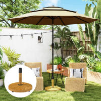 Outsunny Base para Sombrilla Redonda Soporte para Parasol Pie para Sombrilla con Relleno de Cemento Peso 24,5 kg para Jardín Terraza Natural - details 3