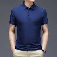 Camisa Polo De Algodón Puro Para Hombres Verano Estilo Casual Color Sólido Talla Grande Cuello En V Manga Corta Versátil - details 22
