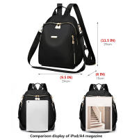 Mochila De Mujer Pequeña a Prueba De Robos Bolsa De Mano Elegante De Lona Para Ciudadano Mochila De Hombro Negro - details 1