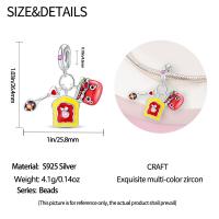 Reloj De Desayuno Con Encantos Diarios De Plata 925 Pendientes De Cuentas Exquisitos Para Pulseras DIY Joyería Colores Plata Rosa Azul Morado Rojo - details 12