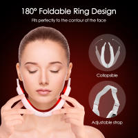 Masajeador Facial EMS Levantador De Pecho Doble V Con Luz Roja Y Azul LED Dispositivo De Cuidado De La Piel Para Adelgazamiento Y Tonificación Facial - details 7