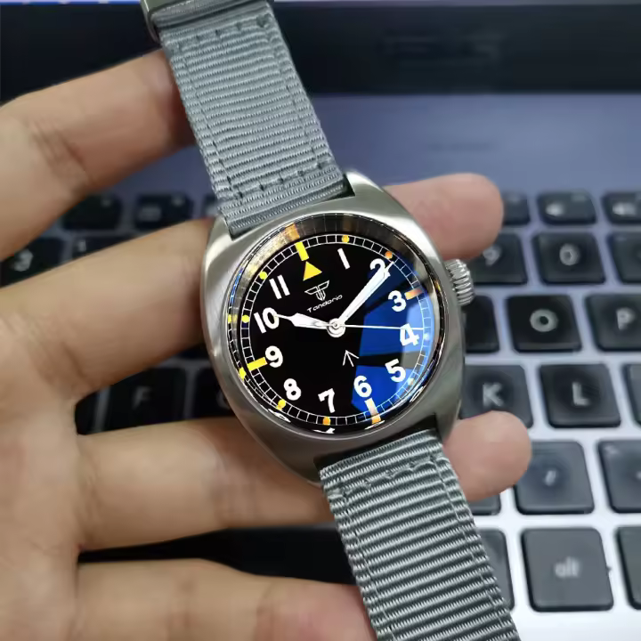 Reloj Mecánico De Pulsera Deportivo Para Hombre NH35 Movimiento 36mm Pantalla Verde Lume Correa De Nylon Acero Inodoro a 20Bar - 1
