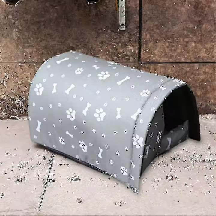 Casa de gato al aire libre impermeable más cálido al aire libre gato refugio lavable resistente a la intemperie mascota (gris) - 1