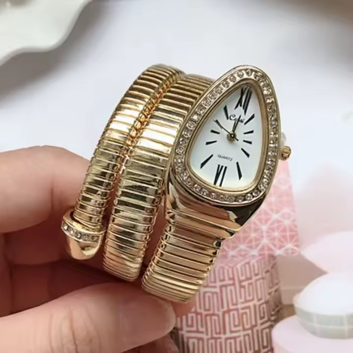 Reloj De Mujer De Lujo En Acero Inoxidable Con Cuarzo Alta Calidad Moda Dorada Reloj De Pulsera Para Damas Resistente Al Agua 3Bar Display Arábigo - 1