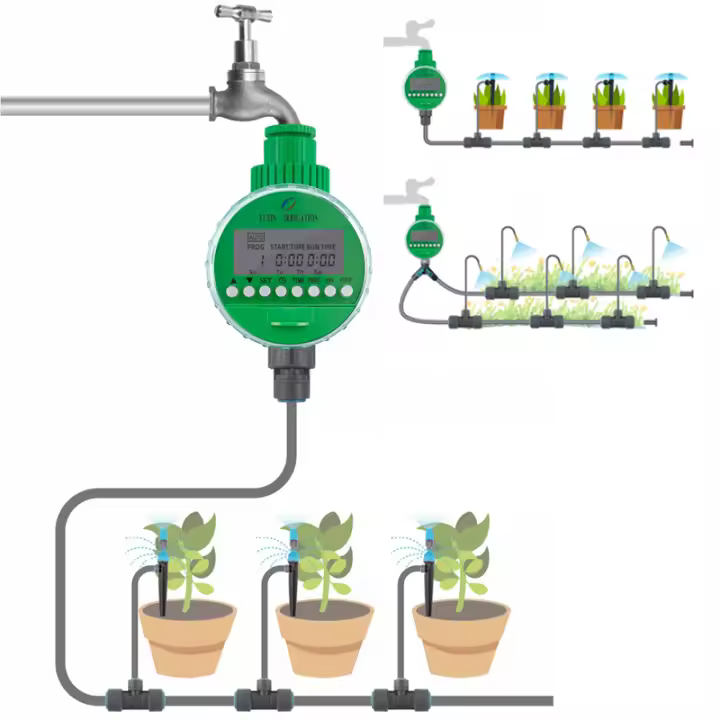 Controlador De Riego Automático Digital FUJIN IRRIGATION 1ra Generación Con Pantalla LCD Timer De Riego Para El Hogar Y Jardín FJKA111-1 - 1