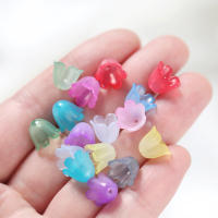 50/100pcs Cuentas De Acrílico Con Gradiente De Color De Lirio Para Creación De Joyas DIY Capas De Trenzado Espaciadas - details 1