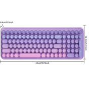 Teclado Inalámbrico Ergonómico 2.4G 106 Teclas Retro Con Teclas De Capa Redonda Función Multimedia Para PC/Laptop/Desktop - details 9