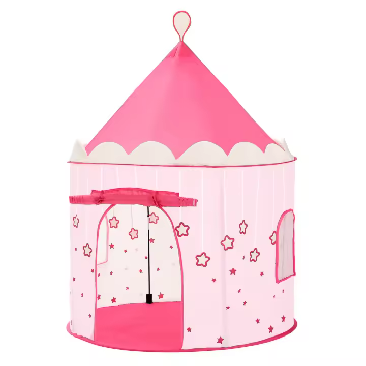 SONGMICS Tienda para Niños, Carpa Infantil, Castillo de la Princesa, Pop Up, Regalo para Niños, para Interior y Exterior, Bolsa de Transporte, Rosa - 1