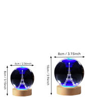 Lámpara De Noche De Cristal Con Grabado 3D De La Torre Eiffel Decoración Moderna Polished Para Navidad Halloween Agradecimiento - details 5