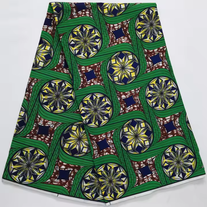 Tela De Encaje De Anka Wax Real De Alta Calidad Para Mujer Vestido De Fiesta Estilo Nigéria Ghanés Poliéster 6 Yardas 2024 - 1
