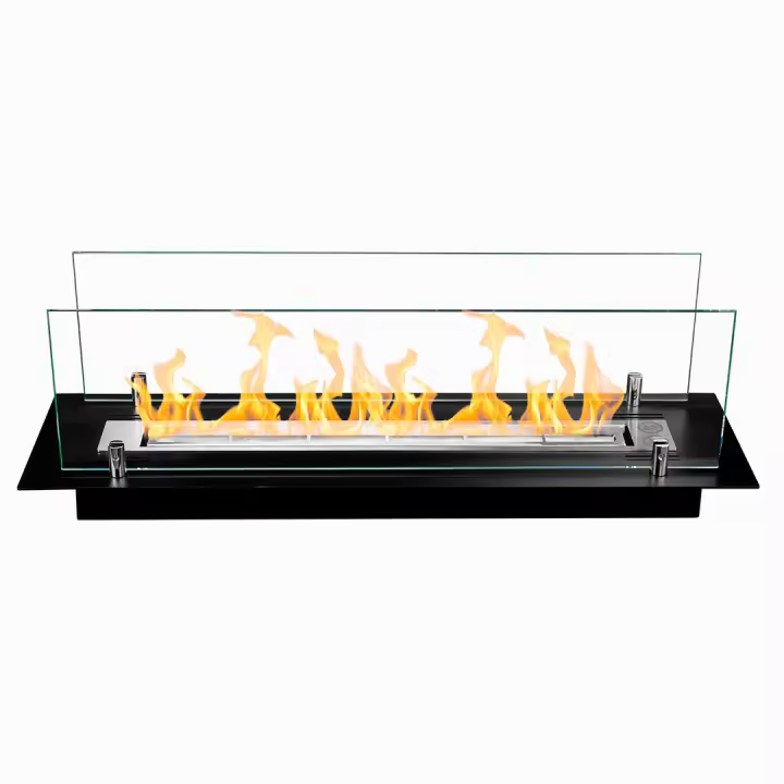 Chimenea de Bioetanol con Quemador de Biochimenea en Maple con Cristal de 65 cm. - 1