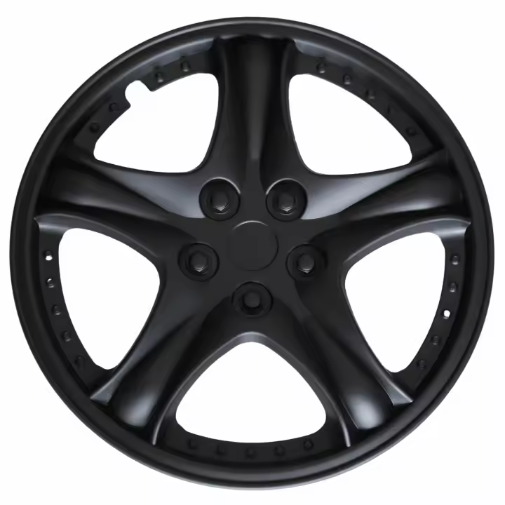 AUTOZOCO Tapacubos universales, Juego de 4 Tapacubos 14 Pulgadas, Tapacubos Coche, Tapacubos Furgoneta, ABS Resistente a Fuertes Impactos, con Anillo sujeción Ajustable, Diseño Luxe, 14 Pulgadas - 1
