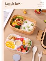Caja De Almuerzo Ecológica De 1200ML Con Doble Capa Compartimentos Cuchara Y Tenedor Microwaviable Y Sellado Para Picnic - details 13