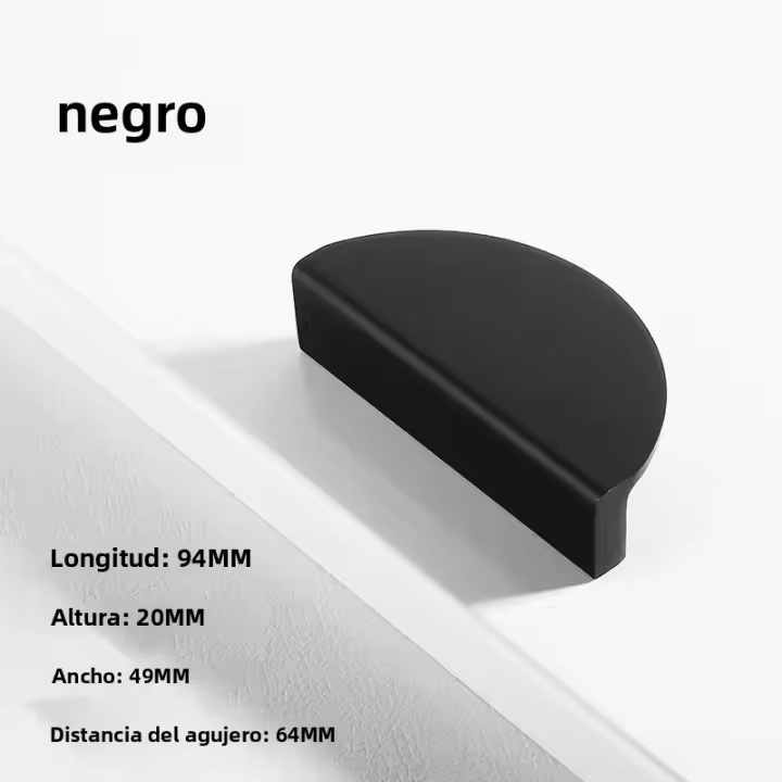 Manija De Puerta De Armario Semicircular En Aleación De Aluminio Dorada Externa Para Muebles Modernos Tamaño 64mm - 1