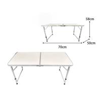 Mesa de camping plegable, 70x 50 x 58 cm, color blanco, con asa, para exteriores Mesa de camping plegable multifuncional con asa de transporte y estuche de viaje - details 3