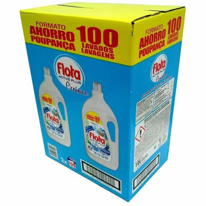 FLOTA  Detergente Líquido Quitamanchas Agua Fría,Ropa Blanca y de Color FraganciaOceanico, 2X100 Lavados - 1