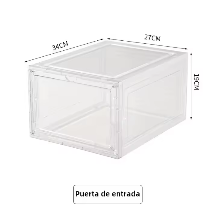 Caja De Almacenamiento Para Zapatillas De Baloncesto Estilo Japonés Transparente Y Plegable Caja De Cajones Magnética De Plástico Para Zapatos - 1