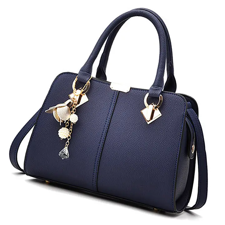 Bolso de PU de gran capacidad elegante Bolso de hombre para Mujer para el día de San Valentín aniverarios cumpleaños Azul Oscuro Talla única W - 1
